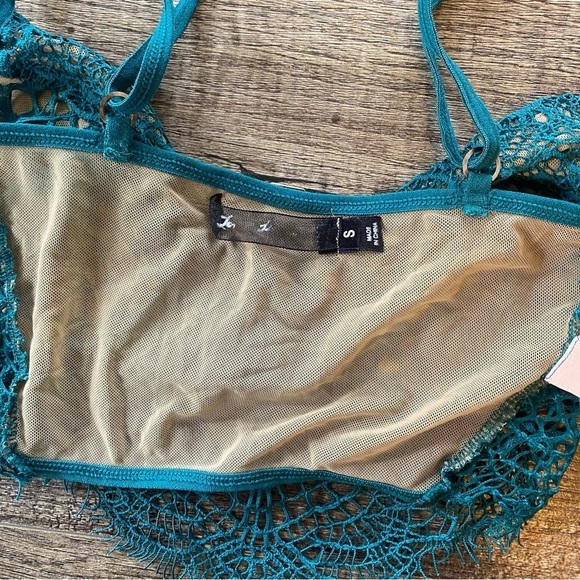For Love & Lemons Bat Your Lashes Underwire Bra - Jade Size Small - Picture 13 of 16